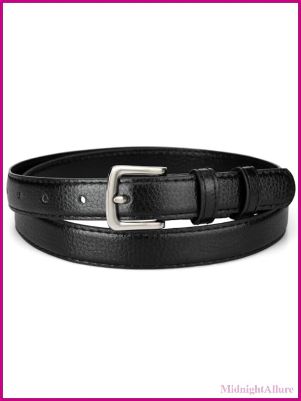Women's Faux Leather Waist Belt with Alloy Buckle for Jeans Dress